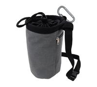 Rock Climbing Chalk Bag, Durable Bouldering Bucket for Men & Women, Climbing Gifts with Adjustable Belt & Zipper Pocket, Ideal for Weightlifting, Gymnastics & Crossfit, Chalk Balls Compatible (Grey)