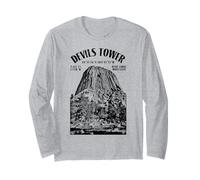 Rock Climbing Climber Devils Tower Bear Lodge Climb Location Long Sleeve T-Shirt