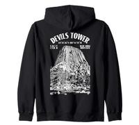 Rock Climbing Climber Devils Tower Bear Lodge Climb Location Zip Hoodie
