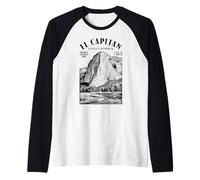 Rock Climbing Climber El Capitan Yosemite Climb Location Raglan Baseball Tee