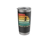 Rock Climbing Climber Gravity is A Myth Retro Vintage Stainless Steel Insulated Tumbler