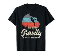 Rock Climbing Climber Gravity Is Just A Theory Retro Vintage T-Shirt