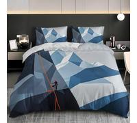 Rock Climbing Double Size Duvet Cover Set Minimalist Geometric Design Bedding 200x200 3D Soft Comfort Microfiber Quilt Cover with Zipper Closure and 2 Pillowcases for Teens and Adults K.2824