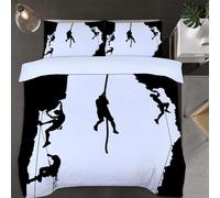 Rock Climbing Duvet Cover Double Soft Microfiber Fitness Bedding 3D with Zipper Closure Quilt Cover 200x200 cm and 2 Pillowcases, A8351