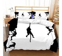 Rock Climbing Duvet Cover Sports Pattern Bedding Set Single Size Quilt Cover 3D Microfibre Comforter Cover with Zipper and Pillowcases 3 Pcs