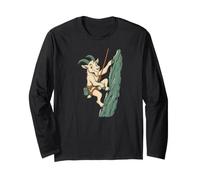 Rock Climbing Goat On The Wall Climber Men Women Long Sleeve T-Shirt