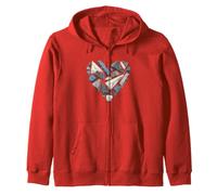 Rock Climbing Heart And Bouldering Heart Wall Zip Hoodie