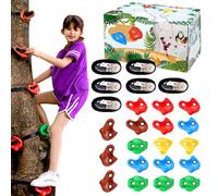 Rock Climbing Holds - 18X Tree Climbing Holds in Nose Shape - Kids Inside Rock Climbing Wall, Mounting Hardware Included for Playground Play
