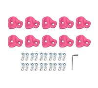 Rock Climbing Holds PE Ergonomic Comfortable Hand Feeling Climbing Wall Grips for Indoor Outdoor Kids Adults 10PCS (Pink)