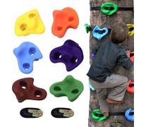 Rock Climbing Holds - Smooth Rim Technology, Multi-Colored Climbing Rock Wall Grips With Mounting Hardware, Climb Wall For Kids | Steps Playset For Home Garden Doorway Ceiling Outside Camping