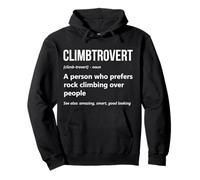 Rock Climbing Lover Funny Climbtrovert Definition Bouldering Pullover Hoodie