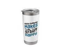 Rock Climbing Makes My Brain Happy Stainless Steel Insulated Tumbler