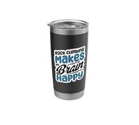 Rock Climbing Makes My Brain Happy Stainless Steel Insulated Tumbler
