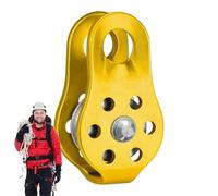 Rock Climbing Safety Pulley - 20KN Aluminum Rescue Device, Single Sheave Fixed Eye Gear, Lightweight Traverse Hauling Tool With Smooth Rope Rotation System | Gear Use For Outdoor Survival Training