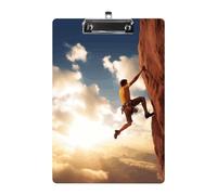Rock Climbing Sports Acrylic Clipboard A4 Letter Size Standard Clipboard with Metal Profile Clip, Hanging File Holder for Teacher, Social Worker, Office Supplies 8.5 X 12.5 Inch