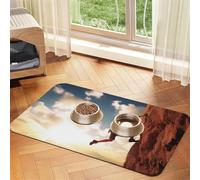 Rock Climbing Sports Pet Feeding Mat Absorbent Pu Leather Dog Cat Food Mats Contain Spills Protects Floors, Anti-Slip Rubber Backing Dog Bowl Mats Easy Clean Pet Placemats 30x45cm