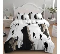 Rock Climbing Theme Super King Size Duvet Cover Sets Outdoor Sports Bedding Set 3D Print Soft Microfiber Quilt Covers 260x220 cm with Zipper Closure and 2 Pillowcases 50x75 cm for Adults J.3426