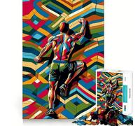 Rock Climbing Wpap Pop Art Hard Jigsaw Puzzle for Adults 1000 Pieces Recall Boost Quiet Calm Smooth Cut Classic Gift (50x75cm)