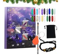 Rock Collection - 24 Days Natural Crystal Agate Stone Minerals Fossils - 24 Days Calendar Box For Yoga Enthusiasts And Crystal Gem