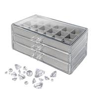 Rock Collection Display Case, Display Case, 54 Slots Fossil Display Case | Elegant Visual Acrylic 3 Layer Display Case from the Rock Collection for Children's Day, Father's Day, Birthday