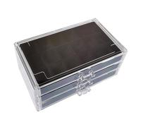 Rock Collection Display Case - Mineral Storage Box, Gem Organizer Tray | Portable Clear Acrylic Lid with Foam Lined Compartments and Sturdy
