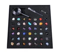 Rock Collection For Kids - STEM Geology Kit With Natural Crystals, Real Gemstones & Minerals | Educational Crystal Science Kit | Fun Rock Collecting Gift For Boys & Girls, Learning Toys For Kids