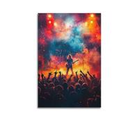 Rock Concert Scene Wall Art, Dynamic Decor For Entertainment Room And Music Studio Artistic Wall Mural Modern Hanging Decor Poster24x36inch(60x90cm)