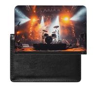 Rock Concert Stage Passport Holder Premium PU Leather Passport Cover Portable Travel Passport Protector Case Unisex Travel Essentials Document Organizer for Vacation Business Trips