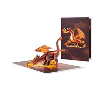 Rock Cracked Fire breathing Dragon 3D Pop Up Greeting Card