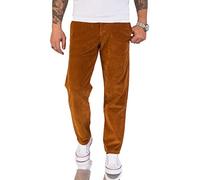 Rock Creek RC-2156 Men's Corduroy Trousers Regular Fit Chino Trousers, orange, 31 W/34 L