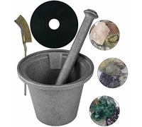 Rock Crusher Cast Iron Mortar and Pestle Rock-Ore Crusher Spice Grinder Thai Mortar and Pestle (Large Diameter 6.5'')