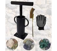Rock Crusher Glass Crusher Machine Manual Hand Gold Rock Crusher Ore Crusher Maker Glass Breaker Heavy Duty Frit Maker Mining Pulverizer Gold Prospecting Gold Rush Rock Hound