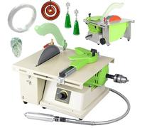 Rock Cutting Machine, 500-7000RPM Electric Gem Faceting Tool, 1380W with Mechanical Handle, Jewelry Angle Polisher for Crystal & Jade Stone Cutting