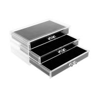 Rock Display Case,54~90 Compartments Child-Safe Rock Collection Organiser,PS+Velvet Material,Display Cabinet,Crystal display cabinet,Crystal & Fossil Storage Box for Kids/Jewellery (3 tier 54 box)