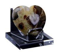 Rock Display Stand | Acrylic Heart Shaped Screen Holder | Small Stand for Geodes Rocks Minerals Agate Coral Crystals Fossils Collectibles Jewelry Purse Shelf Showcase Home Office Decor