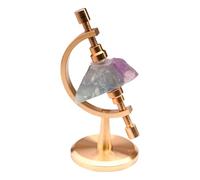 Rock Display Stand - Adjustable Metal Globe Base, Non Slip Padded Clip Holder, Decorative Specimen Display Support, Compact Round Frame | for Fossils Crystals Minerals Collectibles Shelf Tab