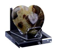 Rock Display Stand - Transparent Acrylic Heart-Shaped Display Holder | Small Pedestal Stand For Geodes, Rocks, Minerals, Agate, And Collectibles | Crystal Gemstone Rack For Home & Office Decor
