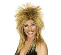 Smiffys Rock Diva Wig, Ginger Long Mullet, 1980's Fancy Dress, Adult Dress Up Wigs Halloween