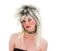 Rock Diva Wig Blonde Tina Turner Mullet Ladies Fancy Dress Costume Accessory 80s