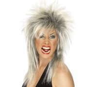 Rock Diva Wig, Two Tone, Blonde & Black