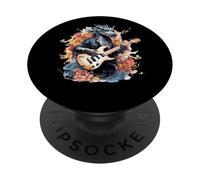 Rock Dragon Guitarist Floral Fantasy PopSockets Adhesive PopGrip