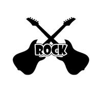 Rock Electric Guitar Music Studio Store Rock Guitar Musical Engraving Stickers 34x45cm Do not Damage The Wall Surface Black