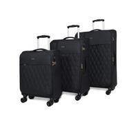 Rock Ember Soft Shell Hold Suitcase (Black, Set)