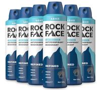 Rock Face Antiperspirant Deodorant for Men - Refined Sandalwood & Cedar Scent, 200ml Spray, 48 Hour Protection, Non-Staining, Multipack of 6