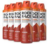 Rock Face Men's Antiperspirant Deodorant Bundle, Power Scent, 6 x 200ml