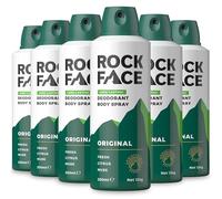 Rock Face Men's Body Spray - Original Fragrance Body Spray Deodorant for Men, 200ml, Fresh Citrus Scent, Long Lasting, Multipack of 6