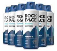 Rock Face Men's Body Spray - Refined Fragrance Body Spray Deodorant for Men, 200ml, Sandalwood & Cedar Scent, Long Lasting, Multipack of 6