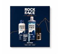 Rock Face Men's Refillable Deodorant & Grooming Gift Set, Refined Scent