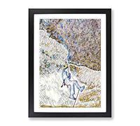 Rock Face Mountain Climbing Modern Bg Framed Print | A2 Black Framed Wall Art | Ready to Hang | Modern Landscape Picture | Living Room Bedroom Lounge Office