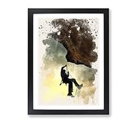 Rock Face Mountain Climbing Modern Fc Framed Print | A4 Black Framed Wall Art | Ready to Hang | Modern Landscape Picture | Living Room Bedroom Lounge Office